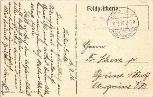 1916 Warszawa, Varsovie, Warschau, Warsaw; Deutsches Soldatenheim, früher Gymnasium / street view, G...