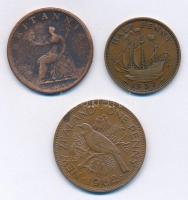 Nagy-Britannia 1807. 1/2p Cu "III. György" + 1937. 1/2p Br "VI. György" + Új-Zél...