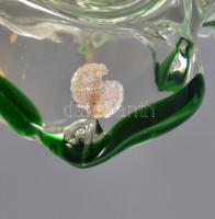 Kosta Boda? svéd üveg kínáló,  matricával jelzett, anyagában festett, hibátlan, m: 11 cm