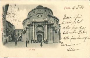 1898 Fiume, Rijeka; St. Vito / church, street view (EK)