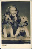 Simor Erzsi fotólap a színésznő saját kezű aláírásával