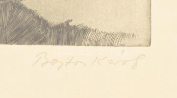 Bojtos Károly (1936-2011): Öreg fa. Rézkarc, papír, jelzett. Üvegezett fa keretben. 38,5x29,5 cm