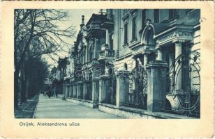 1941 Eszék, Osijek; Aleksandrova ulica / street view (lyuk / hole)
