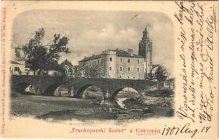 1901 Crikvenica, Cirkvenica; Frankopanski Kastel / castle, bridge (EK)