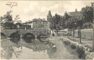 1907 Crikvenica, Cirkvenica; Frankopanski Kastel / castle, bridge