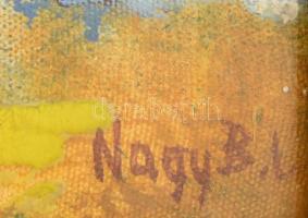 Nagy B. István (1933-2006): Nimfatutaj. Olaj, akril, vászon, jelzett. Hátoldalán autográf felirattal...