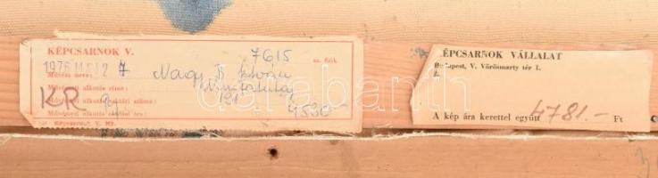 Nagy B. István (1933-2006): Nimfatutaj. Olaj, akril, vászon, jelzett. Hátoldalán autográf felirattal...