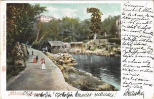 1900 Abbazia, Opatija; Strandweg / beach promenade. Verlag v. G. Rüger & Co. (EK)