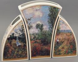 Goebel - Claude Monet porcelán váza 3 részes.  Limitált széria 2/1500 (Artis Orbis). Levonóképes, je...