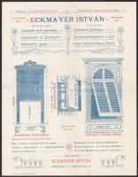 Eckmayer István cs. és kir. napellenző és ablakredőny gyárának (Budapest, Tisza utca) illusztrált reklámlapja