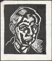 Novotny Emil Róbert (1898-1975): Portré, 1927. Linómetszet, papír, jelzett, számozott (48.p.). 28×23,5 cm