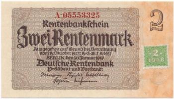 Német 3. Birodalom 1948. 2M (1937. 2M felülbélyegzéssel) T:II German Third Reich 1948. 2 Mark (1937. 2 Marks with stamp) C:XF Krause 2