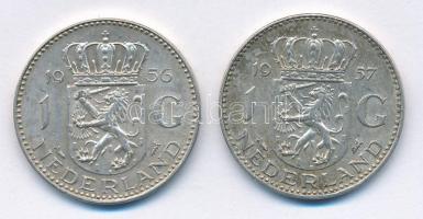 Hollandia 1956-1957. 1G Ag "I. Julianna" (2x) T:1-,2 Netherlands 1956-1957. 1 Gulden Ag &q...