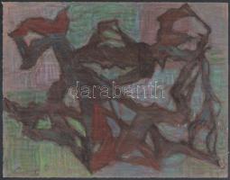 Papp Oszkár (1925-2011): Szerkezet (cím nélkül). Pasztell, papír, jelezve balra lent. 24×30,5 cm