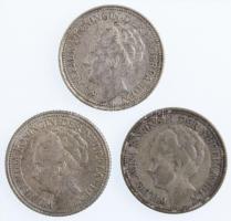 Hollandia 1928. 25c Ag + 1941. 25c Ag (2x) T:1--2- Netherlands 1928. 25 Cents Ag + 1941. 25c (2x) C:...