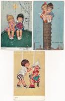 5 db RÉGI művész motívum képeslap: gyerek / 5 pre-1945 art motive postcards: children