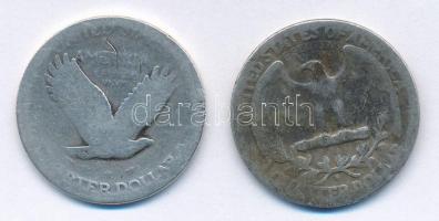 Amerikai Egyesült Államok 1917-1930. 1/4$ Ag "Standing Liberty" + 1940. 1/4$ Ag "Wash...