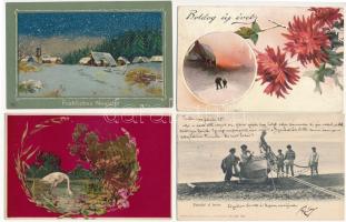 22 db RÉGI motívum képeslap vegyes minőségben: néhány litho is / 22 pre-1945 motive postcards in mix...