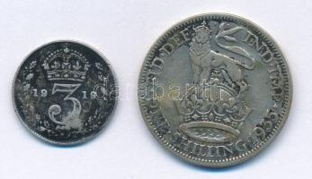 Nagy-Britannia 1919. 3p Ag "V. György" + 1935. 1Sh Ag "V. György" T:3 ph. Great ...