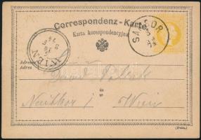 1874 Héber nyelven írt levelezőlap Samborból Bécsbe