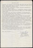 1952 Győr, Vidor György hangversenymester életrajza, aláírásával