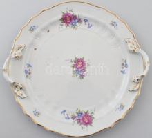 Hollóházi porcelán süteményes készlet. Hozzá tálaló és kisebb bonbonnierek. Kézzel festett, jelzett,...