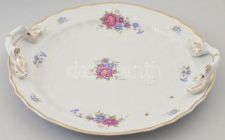 Hollóházi porcelán süteményes készlet. Hozzá tálaló és kisebb bonbonnierek. Kézzel festett, jelzett,...