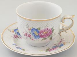Hollóházi porcelán két személyes teás készlet. Kézzel festett, jelzett, hibátlan