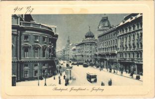 1910 Budapest VIII. József körút télen, villamosok