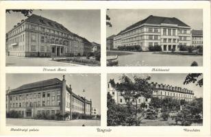 Ungvár, Uzshorod, Uzhhorod, Uzhorod; Nemzeti Bank, Adóhivatal, Rendőrségi palota, Városháza / bank, tax office, police headquarters, town hall (EK)
