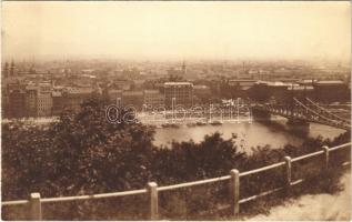 1929 Budapest, látkép a Gellérthegyről a Ferenc József híd felé. photo (EK)