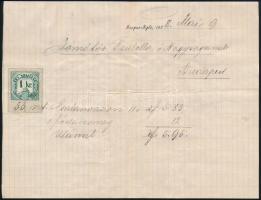 1899 Szepes-Igló, kézzel írt számla 1 kr okmánybélyeggel