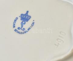 Schlegelmilch porcelán tál. Kézzel festett,  jelzett, kis kopással 19x19 cm