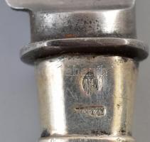 Ezüst (Ag) nyelű kés készlet 6 db, jelzett, XIX. sz. vége: Solingeni jelzett acél pengével, szép  ál...