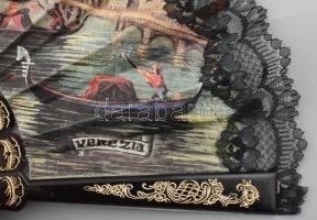 3 db kézzel festett porcelán álarc 16 cm-ig + egy legyező