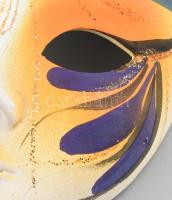 3 db kézzel festett porcelán álarc 16 cm-ig + egy legyező