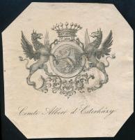 cca 1800 Esterházy Albert címere, metszet, 7,5×7,5 cm