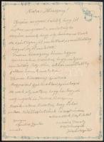 1910 Jászárokszállás, Vasvári Károly asztalossegéd kézzel írt levele