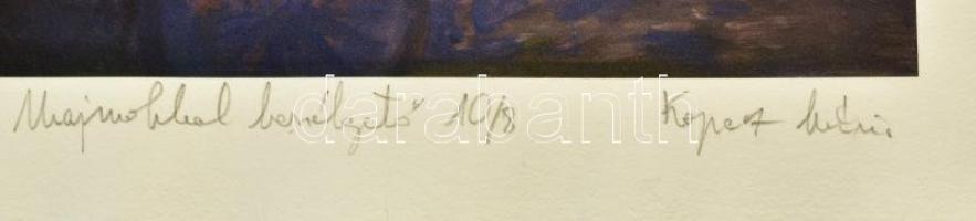 Kopacz Mária (1941-): Majmokkal beszélgető. Computer print, merített papír, jelzett, számozott (10/8...