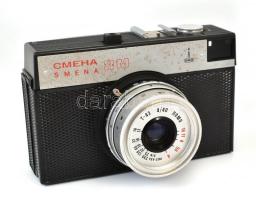 Lomo Smena 8M fényképezőgép T-43 40mm f/4 objektívvel, eredeti tokjában, kis foltoktól eltekintve jó...