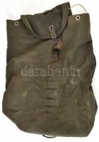 Régi vászon hátizsák, kopott, 52x43 cm