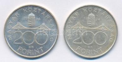 1994. 200Ft Ag "Deák" (2x) T:1-