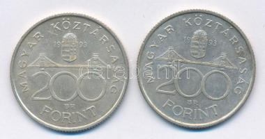 1993. 200Ft Ag "MNB" (2x) T:1-