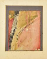 Szilágyi Teréz (1954-): Vörös kép (cím nélkül), 1992. Akvarell, pasztell, papír, jelzés nélkül, paszpartuban, 17×21 cm