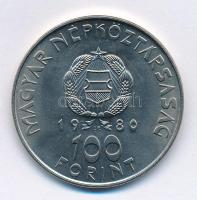 1980. 100Ft Ni "Szovjet-magyar közös űrrepülés" T:1- Adamo EM61