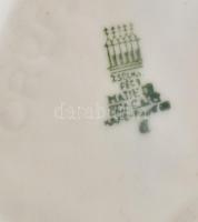 Zsolnay porcelán madár figura, kézzel festett, jelzett, hibátlan, apró kopásnyommal, m: 17 cm