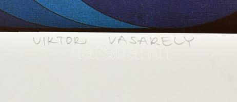 Vasarely, Victor (1908-1997):  Formák, ofszet nyomat, utólagos jelzéssel, 27x27 cm