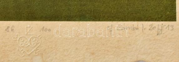 ef. Zámbó (efZámbó) István (1950-): Engedjétek hozzám a gyermekeket, 2013. Computer print, merített ...