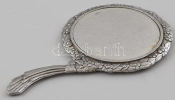 Díszes kis fém tükör, m: 12,5 cm