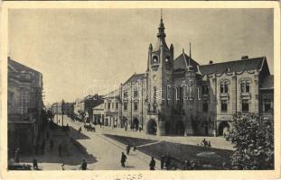 Munkács, Mukacheve, Mukacevo; Radnice / Városháza / town hall + 1938 Munkács visszatért So. Stpl. (EB)